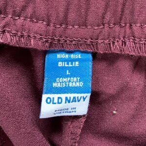 Old Navy Women's Bille High Waisted maroon Pants, Size L.